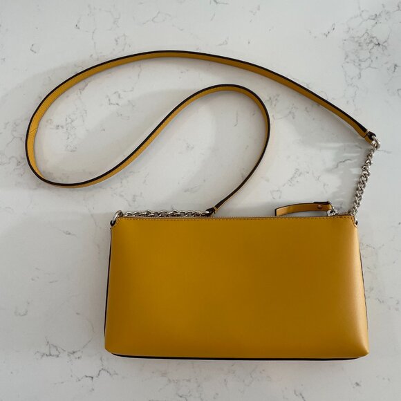Kate Spade New York Leather Shoulder/Crossbody Designer Bag Golden Rod Yellow - Picture 8 of 16